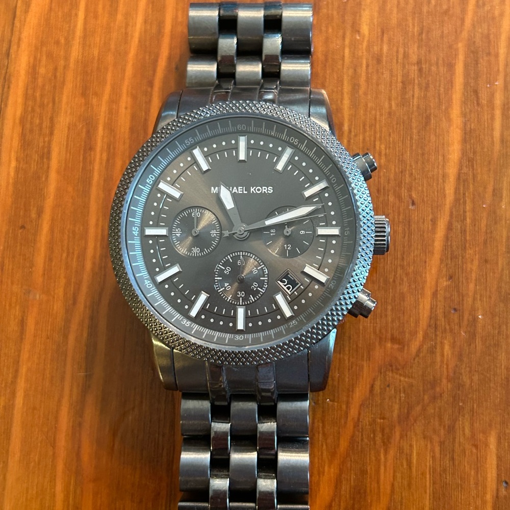 Men’s Michael Kors Watch Dark Stainless Steel